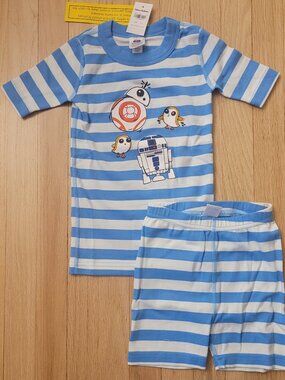 New Hanna Andersson Star Wars R2-D2 PJs Pajamas Short Johns - Size 110 / 5